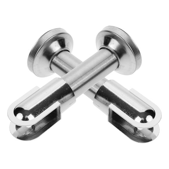 FELTECHELECTR 2Pcs Toilet Partition Foot Silver Bathroom Partition Hardware Durable Support