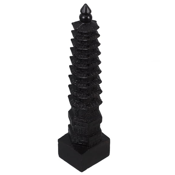 MLINS 2pcs Tower Modelling Adorn Tower Statue Desktop Wood Carving Ornament for Decoration