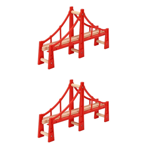 MLINS 2-Pack Toy Train Suspension Bridge for Railway Scene Layout, Replacement Bridge Accessory