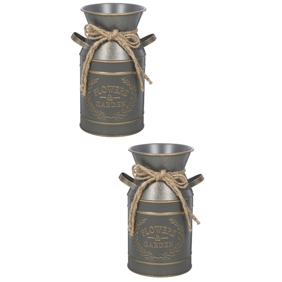 MLINS 2pcs Vintage Style Flower Bucket Planter Rustic Flower Jug Plant Flower Bucket