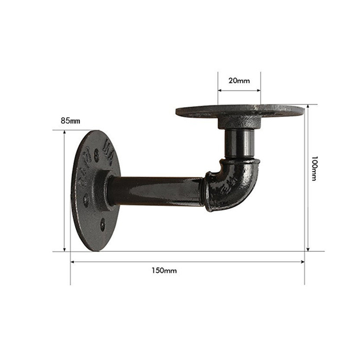 MLINS 2pcs Wall Mounted Racks Vintage Style Wall Shelf Iron Support ...