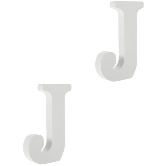 MLINS 2pcs Wooden Letter Decor Desktop J Letter Sign Wedding Party Layout Wood Letter Model