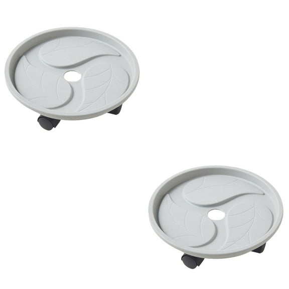 MLINS 2pcs with 4 Wheels Round Garden Rolling Stand with Wheels Pallet Dolly Pot Saucer for Heavy Duty Garden Planter Pot