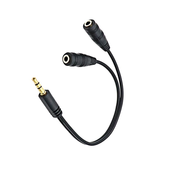 MLINS  3 .5mm 3.5 to Audio Cable Aux USB Gold Plated Adapter Black