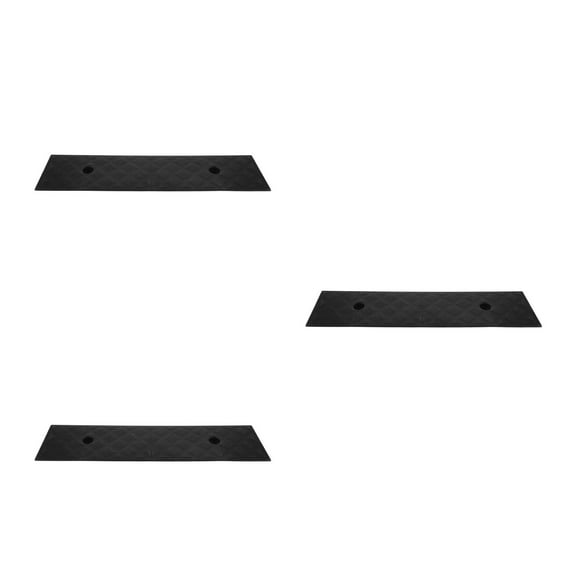 HEALEEP Black Rubber Threshold Ramp for Home Doorways, Compatible with Sweeping Robots, Set of 3 Pieces
