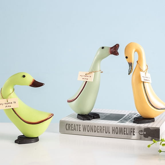 MLINS 3 PCS Decor Wooden Duck Toys Home Decoration Shop