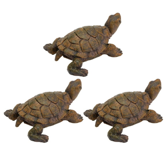 MLINS 3 PCS Turtle Statues for Garden Artificial Simulated Ornament Small Decoration