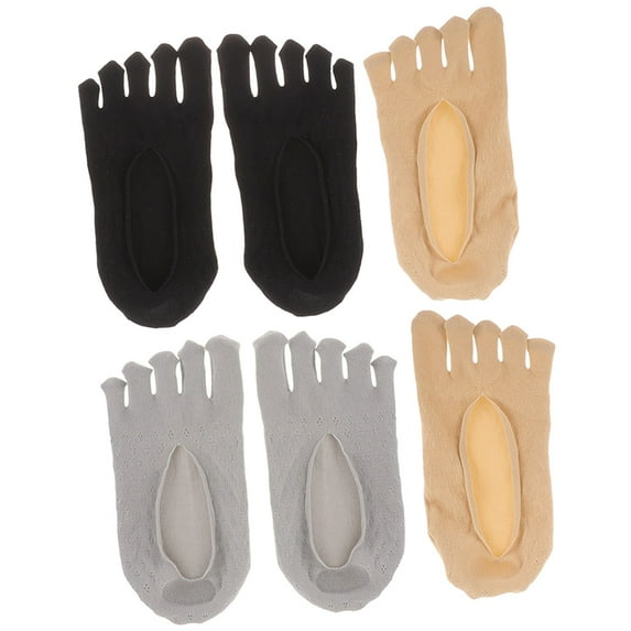 MLINS 3 Pairs Separators Invisible Toe Separated Socks for Women Women's