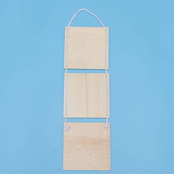 MLINS 3 Pcs Balcony Decor Wood Hanging Board for Home Use 11.8x11.8in