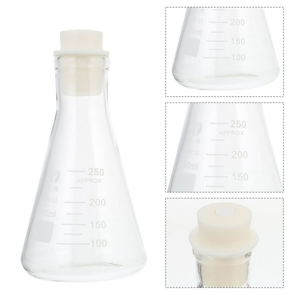 MLINS  3 Pcs Beaker Glass Flask Experiment Supply Laboratory