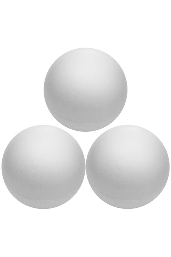 White Foam Set of 3, 5.89 x 5.89 x 5.89 Inches Each, Lightweight Craft and Supplies