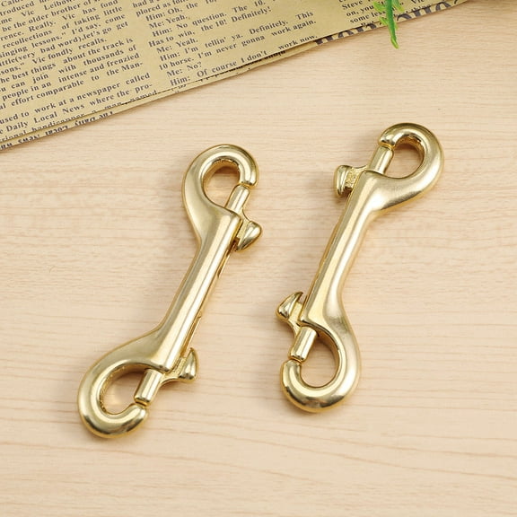 MLINS  3 Pcs Double End Bolt Snap Bag Closures Spring Clip Hook Golden