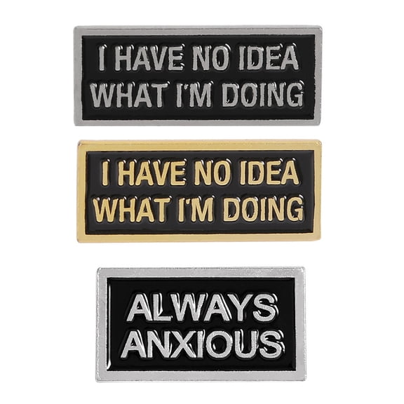 MLINS  3 Pcs Enamel Alloy Brooch Pin Chic Lapel Badge Jewelry Men and Women Black