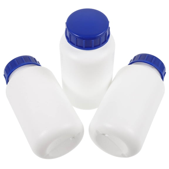 FELTECHELECTR 3Pcs White Laboratory Sample Bottles Reagent Containers Durable Plastic Storage Bottles