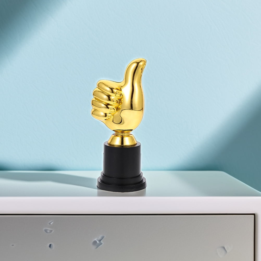 Trofeo Pollice Alto In Plastica Dorata - Premio Divertente Per Giochi E Feste, 13cm