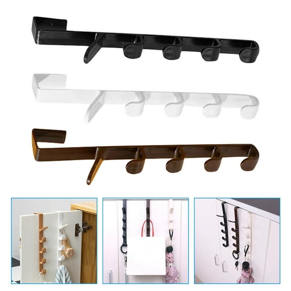 DINHEAROM Waterproof Door Back Hooks Black 3Pcs 10.9x2in