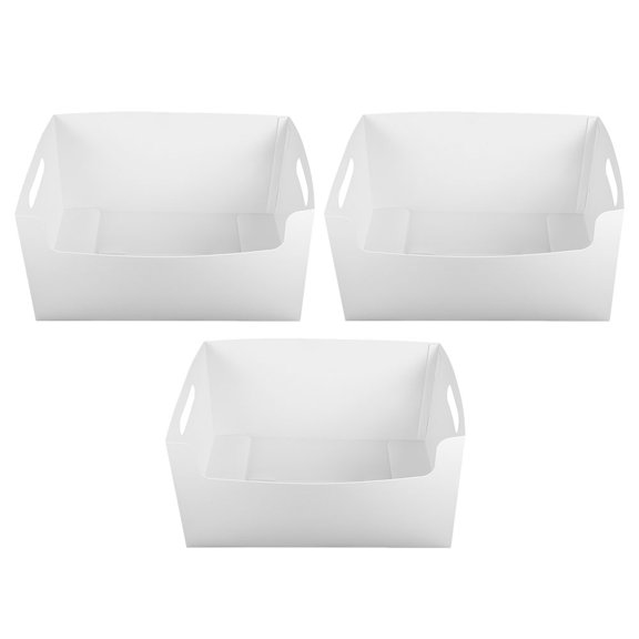 MLINS  3 Pcs Sundries Storage Organizer Desktop Container Pole Mat Base Student White