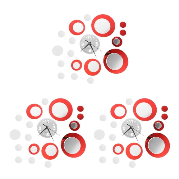 MLINS 3 Pieces Wall Sticker Clock Suit Toys Removable Decal