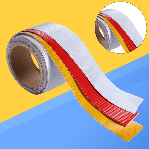 MLINS 3 Rolls 300 x 5 CM Self-Adhesive Reflective Tape Stickers Barricade Caution Warning Tape for Law Enforcement Construction Safety