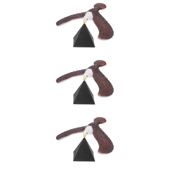 MLINS 3 Sets Balancing Bird Balance Eagle with Pyramid Stand Balance Eagle Decoration