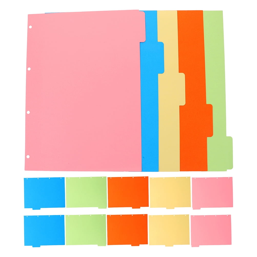 MLINS 3 Sets Office Binder Book Dividers 4-holes Detachable Binder Tabs ...