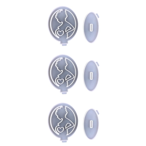 DINHEAROM DIY Craft Mold White Silicone for Pregnancy Themes Easy to Clean 3Sets