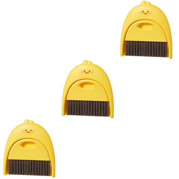 MLINS 3 Sets  Tabletop Cleaning Brush and Dustpan Cartoon Animal Small Brush Mini Dustpan Style