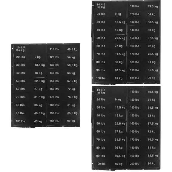 MLINS 3 Sheets of Self-Adhesive Weight Tags Gym Equipment Sign Stickers Equipment Label Stickers Tabs Stickers