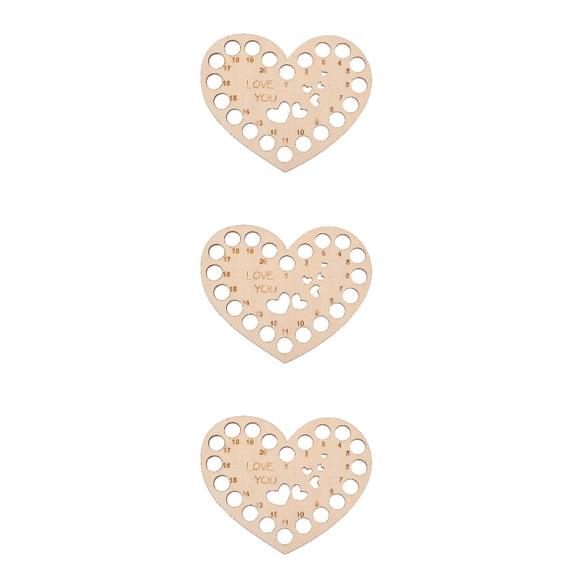 FELTECHELECTR Light Brown Wooden Cross Stitch Thread Holder Creative Home 3Pcs