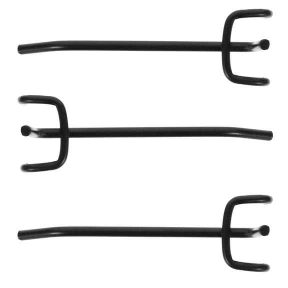 MLINS 3-Pack Black Metal Pegboard Hooks for Hanging Tools and Storage, Pegboard Accessories