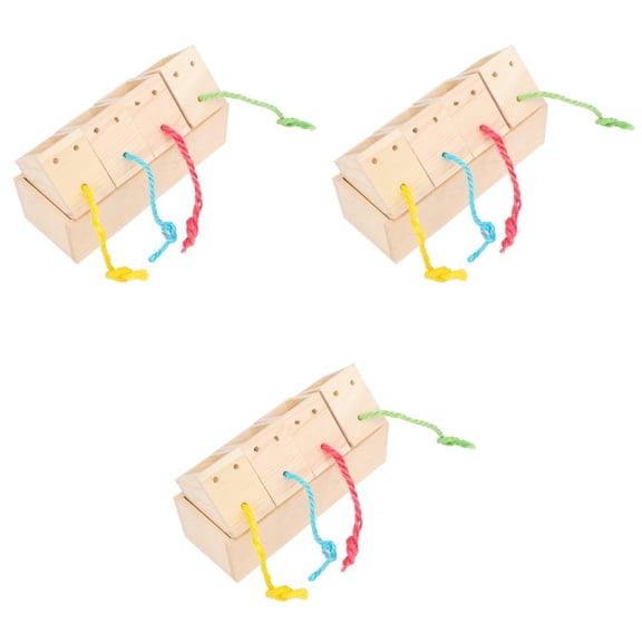 MLINS 3 pcs Parrot Forager Wooden Parrot Foraging Box Educational Bird Foraging Feeder Toy Nibble Interactive Bird Supplies Bite Resistant Bird Feeder Toy for Home Yard
