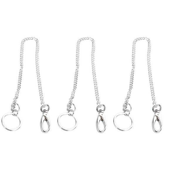 MLINS 3 pcs Stainless Steel Chain Metal Key Chain Long Chain Waist Hanging Keychain for Men Women Outdoor