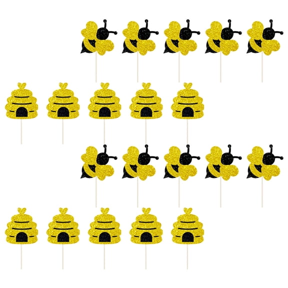 MLINS  30 Pcs Birthday Cake Little Bee Inserts Decorating Supplies