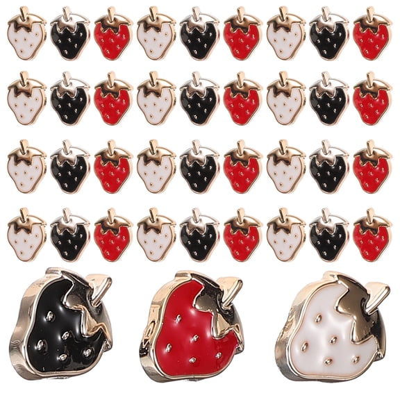 MLINS 30 Pcs Dress up Buttons Strawberry Design Buttons Child 1.20X0.90X0.50CM Black