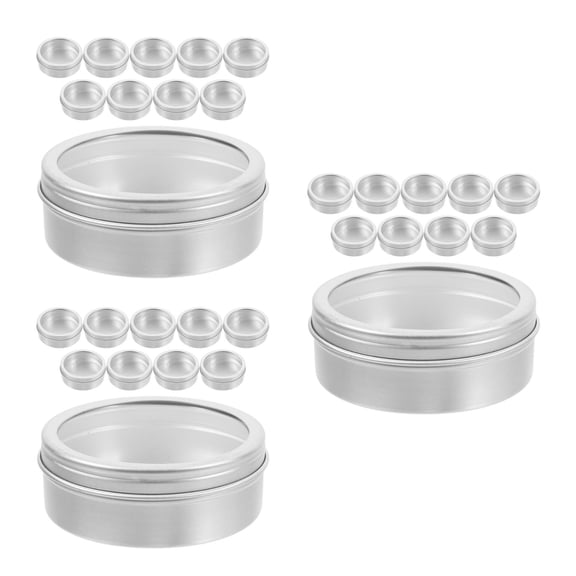 MLINS 30 Pcs  Empty Tins With Lids Tea Tins Coffee Bean Cans Round Sugar Container