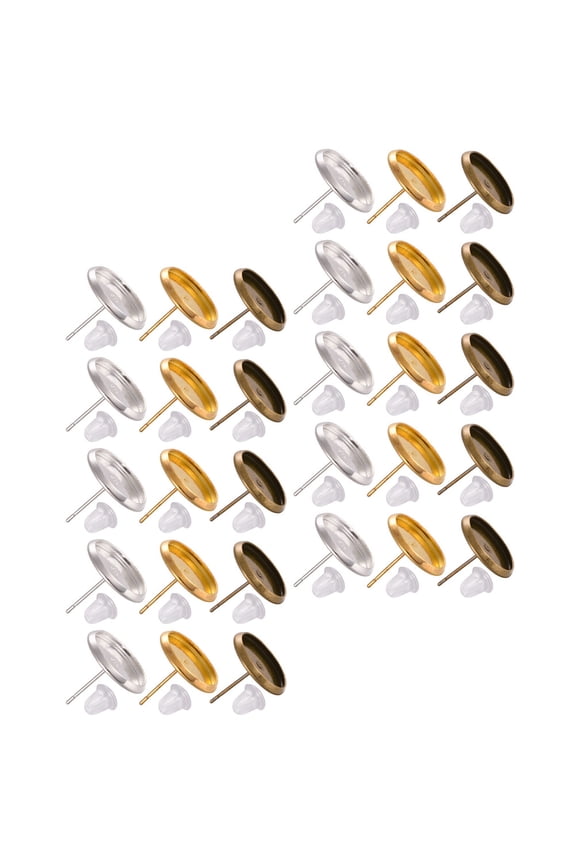 Replace Lost Earring Backs And Posts Copper Earring Blanks 30 Sets 1.2x1.4x1.4cm