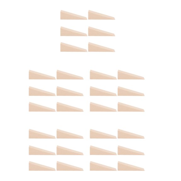 MLINS 30 pcs Non-Slip Wood Door Stopper Wooden Door Wedge Stop Wooden Door Block Triangle Door Stopper for Office Chair Caning Accessories