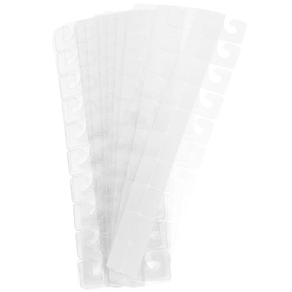YUYUETIME 300Pcs Plated Silver Self Adhesive PVC Hanging Tabs with Strong Adhesive for Retail Merchandise Display