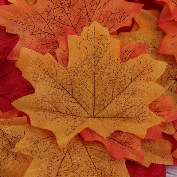 MLINS 300pcs Assorted Mixed Deep Fall Colored Artificial Maple Leaves for Weddings Thanks Giving Events and Outdoor Maple Leaf Cafe Decoration