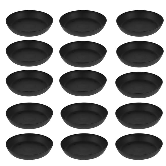 MLINS 30pcs Plastic Succulent Plant Pot Trays Round Flowerpot Saucer Plate (Black)