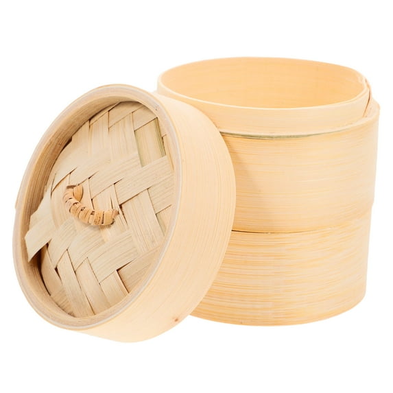 MLINS 3PCS Bamboo Steamer for Cooking Home Cooks Traditional Design 12.0x10.0x10.0in