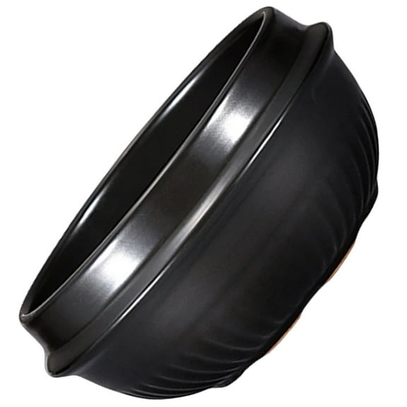 AURARMLET Round Cooking Pot Black Ceramic 1Pcs 6.3X6.3X3.1in