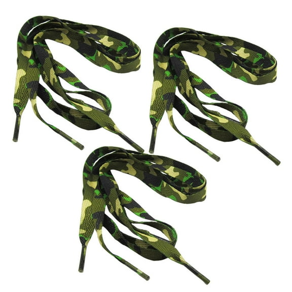 MLINS 3Pairs Stylish Polyester Shoelaces with Disruptive Camouflage Pattern