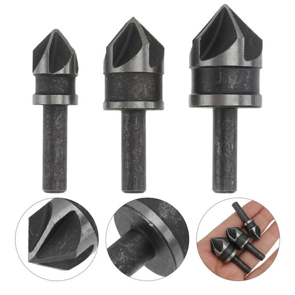MLINS 3Pcs Hexagonal Handle Carpenter's Five-Edged Chamfer Woodworking Hole Opener