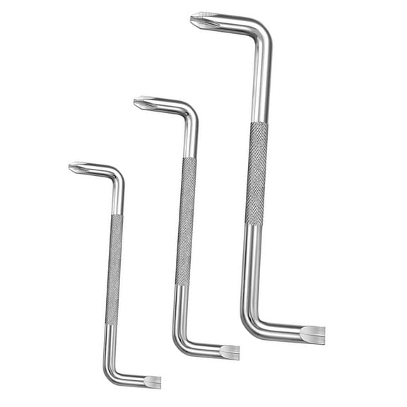 MLINS 3Pcs Right Angle Drill Attachment with High Torque Silver 8.4x5.6cm