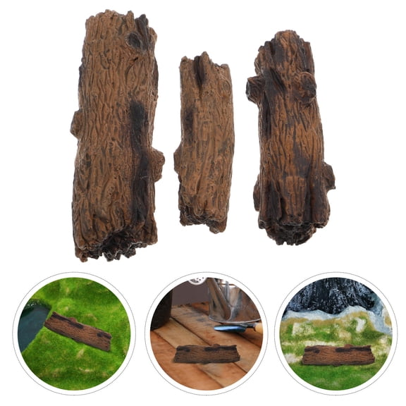 MLINS 3Pcs Simulation Micro Landscape Decors Artificial Tree Trunk Models for Mini Landscape Scene