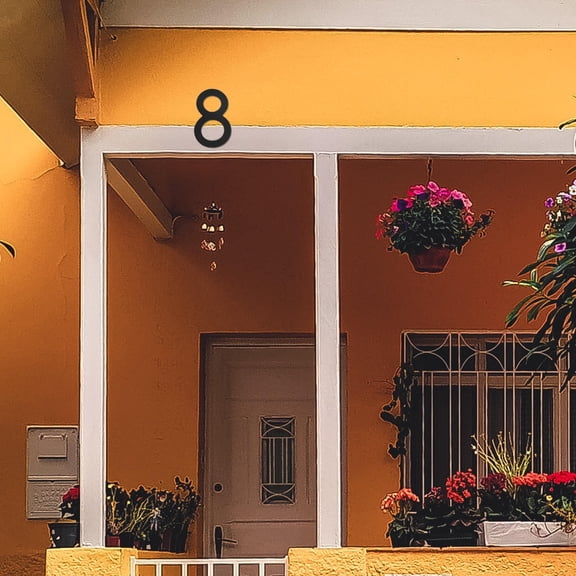 MLINS 3d Number Decals Address Door Number Front Door Decoration 8 Black