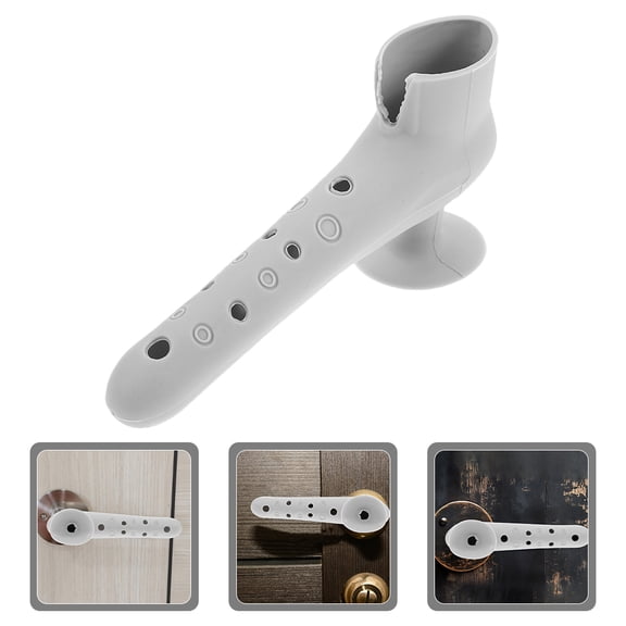 MLINS 3pcs Anti-Collision Silicone Door Handle Covers With Suction Cup Door Knob Protectors For Home And Office Grey