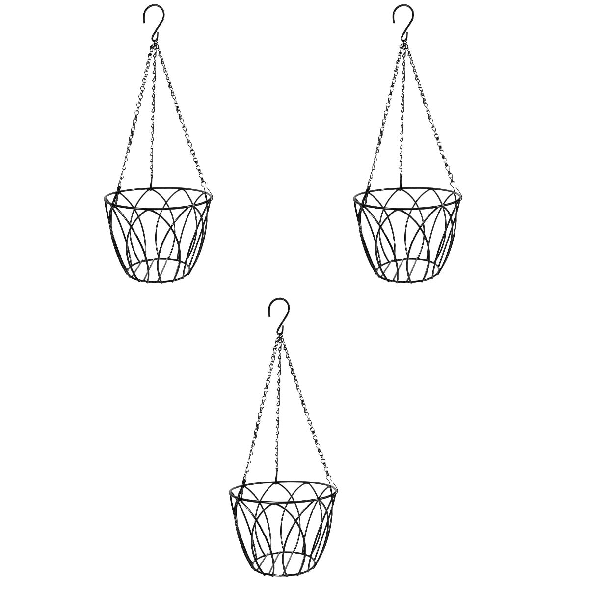 MLINS 3pcs Balcony Hanging Railing Planter Holder Flower Pot Holder Plant Iron Stand Hanging Flowerpot Holder
