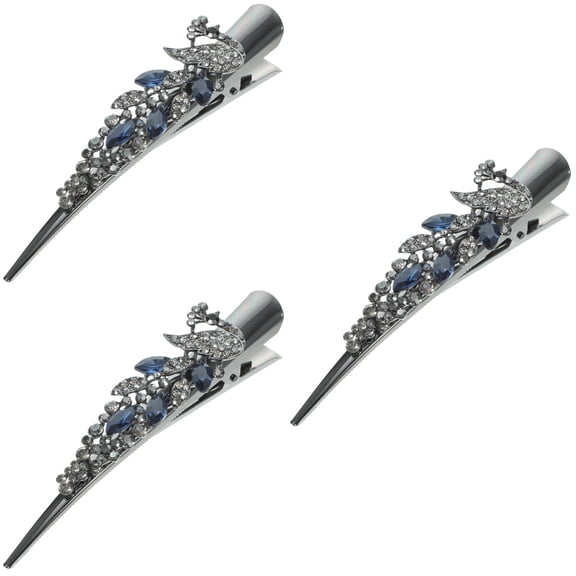 MLINS 3pcs Crystal Alligator Hair Clip Metal Hair Barrette Women Daily Party Hair Accessory